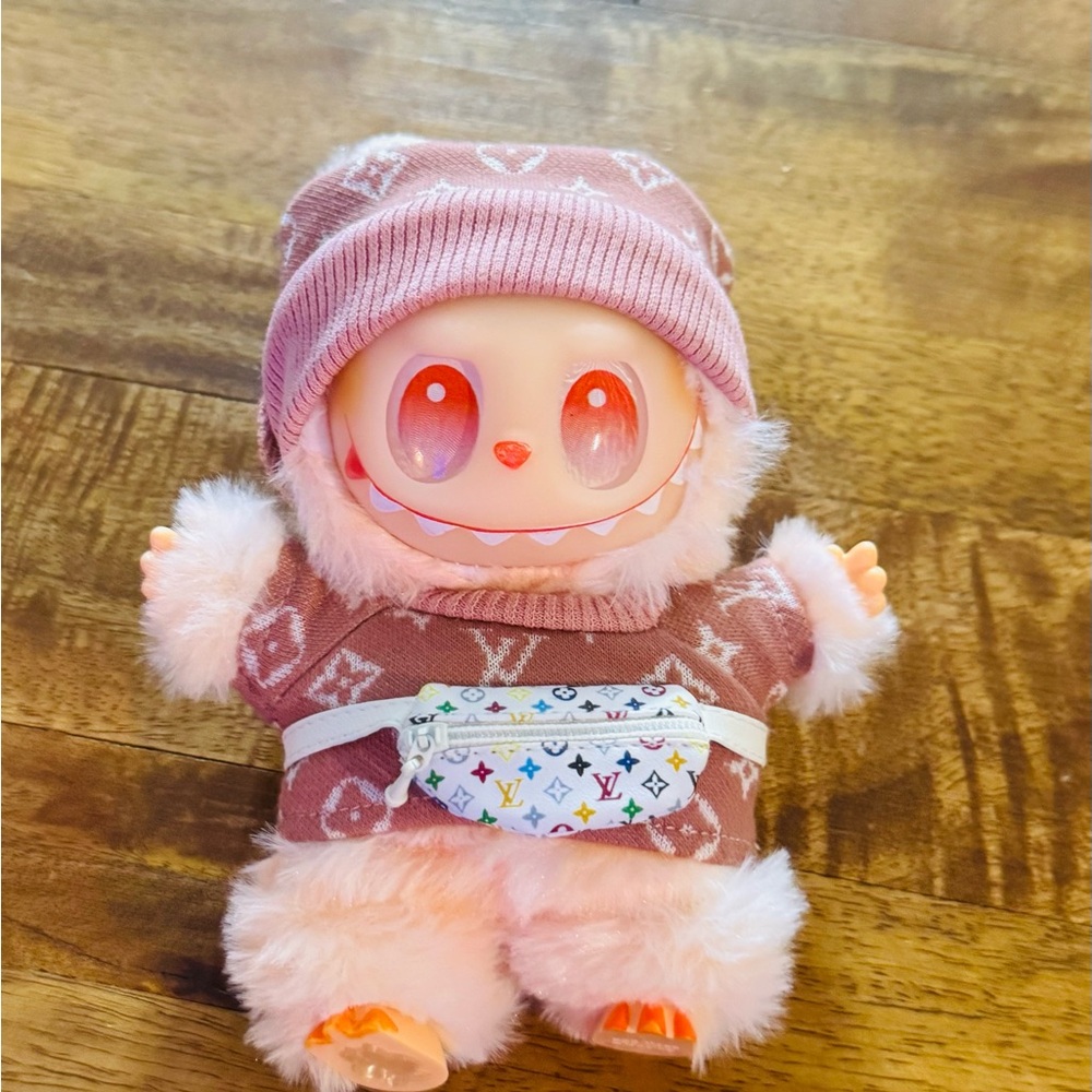 Adorable Pink Plush Toy with Beanie